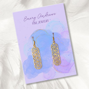Purple Designer Jewellery Earring Holder Display Business Card