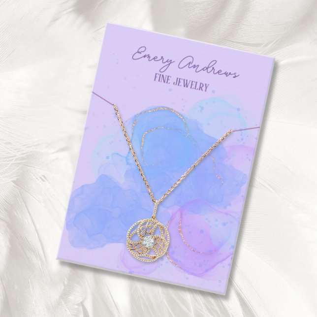 Purple Designer Jewellery Necklace Holder Display Business Card (Creator Uploaded)