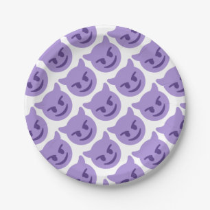 Purple Devil Emoji Paper Plate
