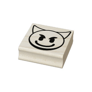 Purple Devil Emoji Rubber Stamp