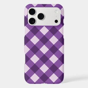 Purple Diagonal Gingham Check Seamless Pattern