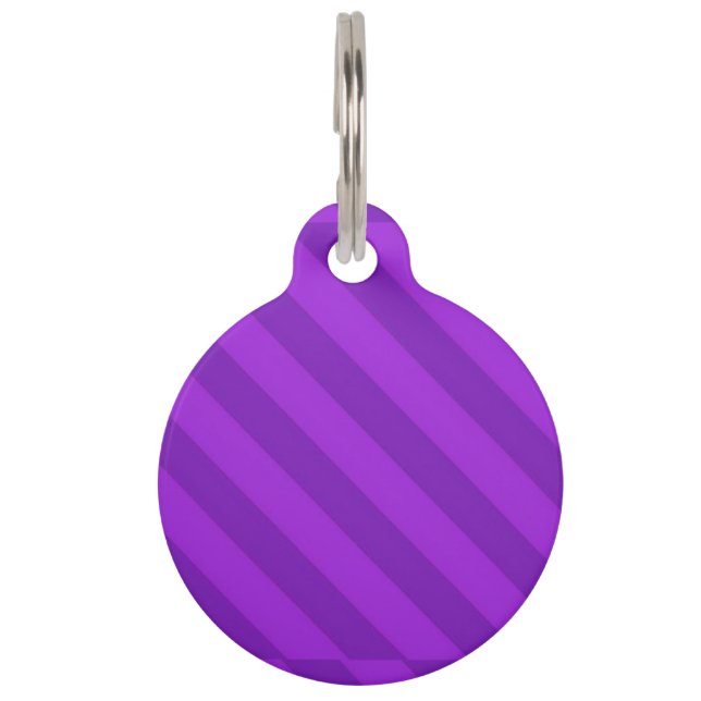 Purple diagonal pattern pet tag (Front)