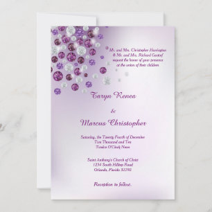 Purple Diamond 5x7 Wedding Invitation
