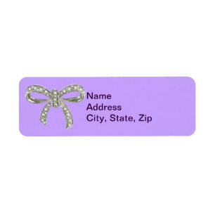 Purple Diamond Bow Wedding Address Labels