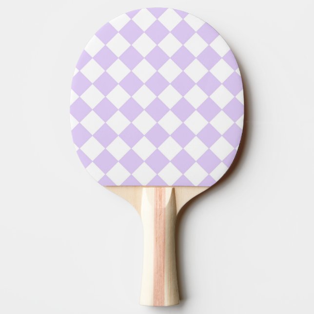 Purple Diamond Chequered pattern Ping Pong Paddle (Back)