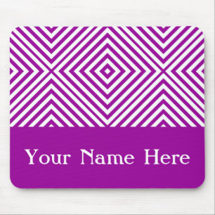 Purple Diamond Chevron with custom name Mouse Pad