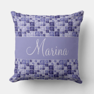 Purple Diamond Customisable Name Jewel Gem Bling Cushion