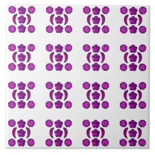 Purple Diamond Design Ceramic Tile