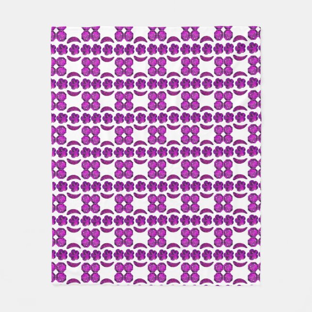 Purple Diamond Design Fleece Blanket (Front)