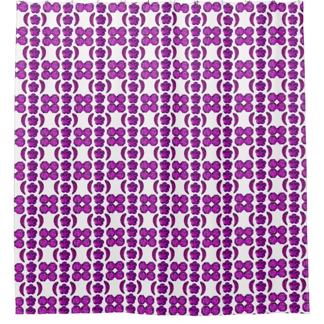 Purple Diamond Design Shower Curtain (Front)