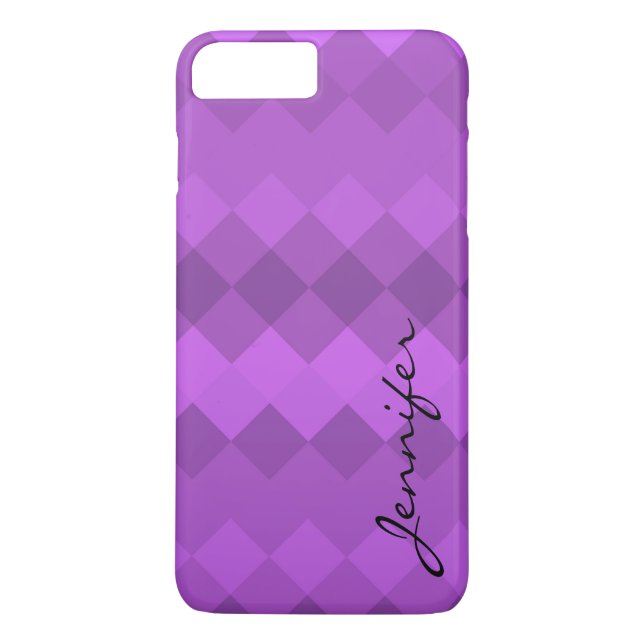 Purple Diamond Geometric Pattern Case-Mate iPhone Case (Back)