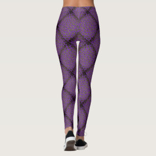 Purple Diamond Modern Mosaic Pattern Leggings