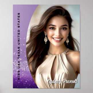 Purple Diamond Pageant Portrait Poster Print
