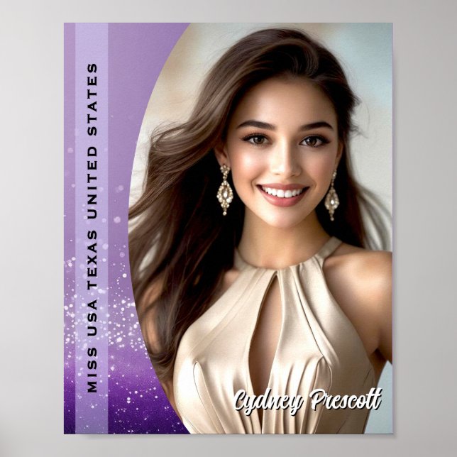 Purple Diamond Pageant Portrait Poster Print (Front)