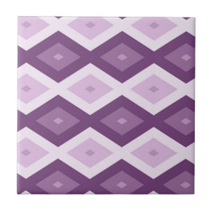 Purple diamond pattern ceramic tile