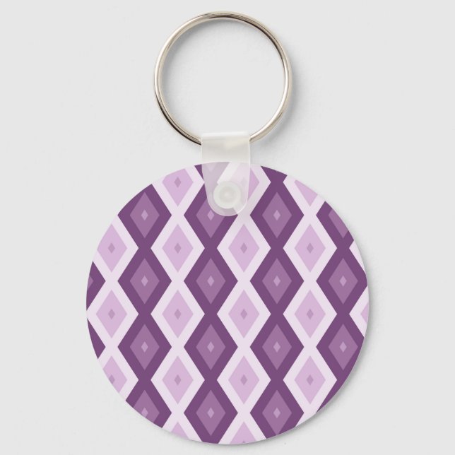 Purple diamond pattern key ring (Front)