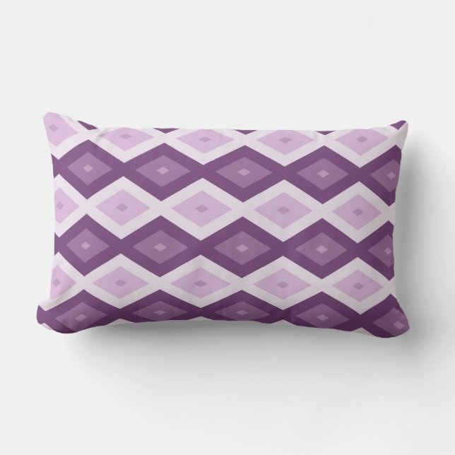 Purple diamond pattern lumbar cushion (Front)