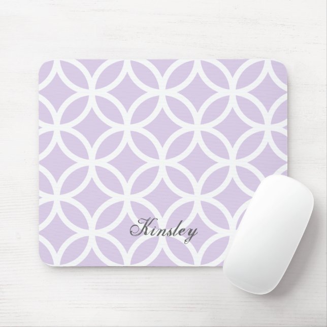 Purple Diamond Pattern Personalised Mousepad (With Mouse)