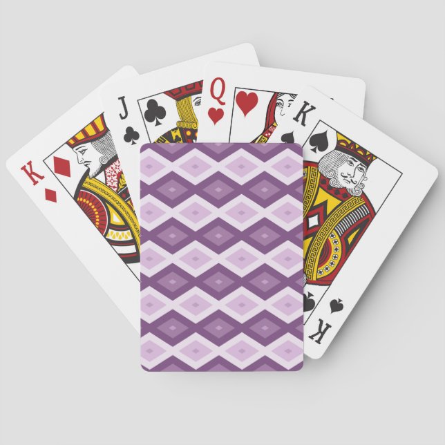 Purple diamond pattern playing cards (Back)