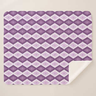 Purple diamond pattern sherpa blanket