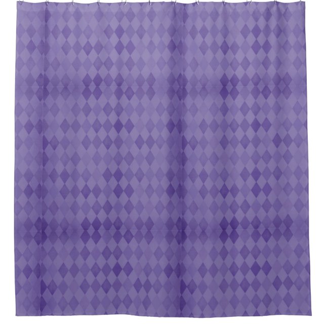 Purple Diamond Pattern Shower Curtain (Front)