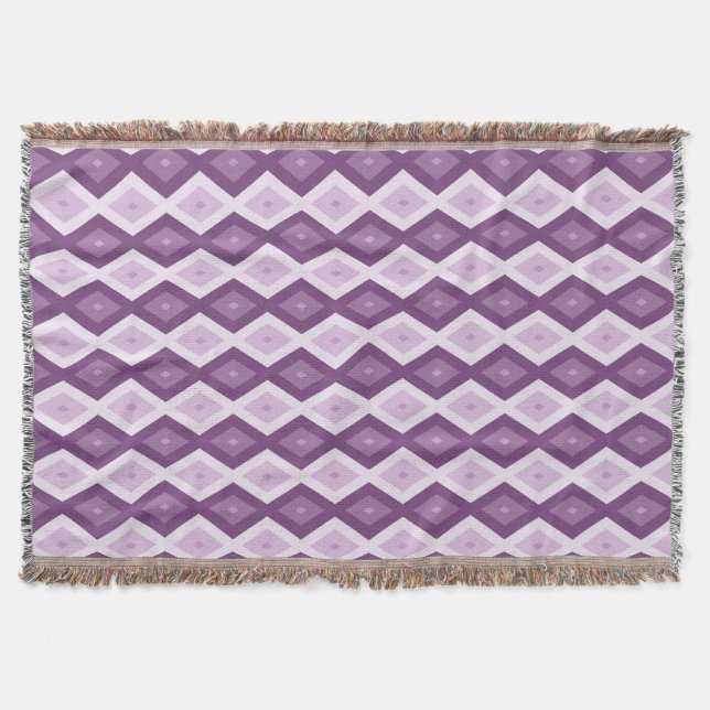 Purple diamond pattern throw blanket (Front)