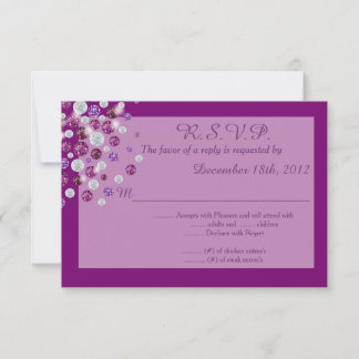 Purple Diamond Wedding 3.5x5 R.S.V.P. Reply Card