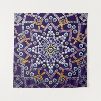 Purple Diamonds Mandala Tapestry