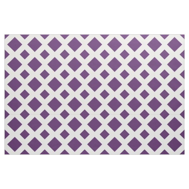 Purple Diamonds on White Geometric Fabric (Fat Quarter)