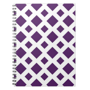Purple Diamonds on White Notebook
