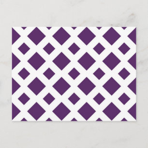 Purple Diamonds on White Postcard