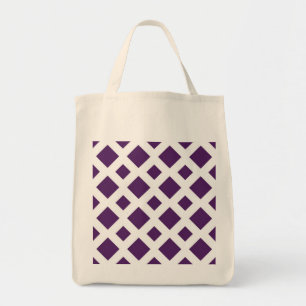 Purple Diamonds on White Tote Bag