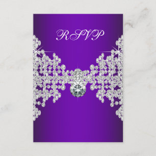 Purple Diamonds Purple Sweet Sixteen Birthday RSVP