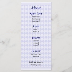 Purple Diamonds Wedding Menu