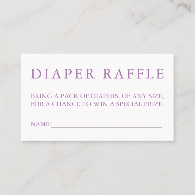 Purple Diaper Raffle Card (Front)