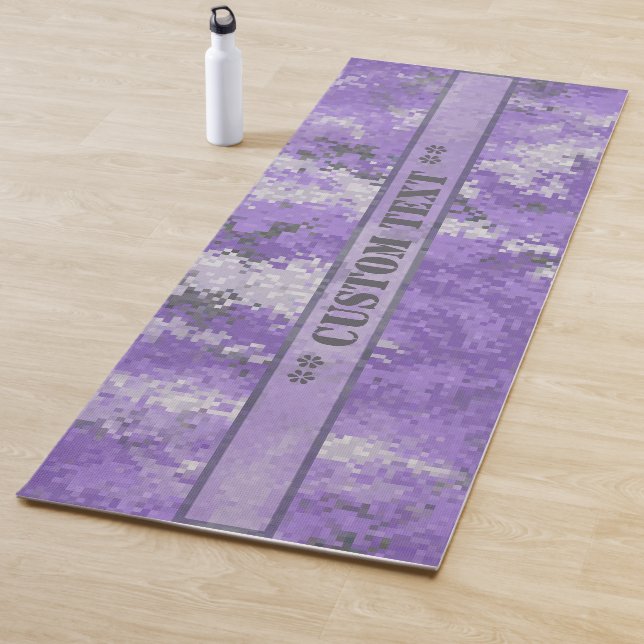 Purple Digi Camo w/ Custom Text Yoga Mat (In Situ)