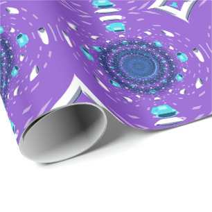 Purple Dimensional Coffee Design Wrapping Paper