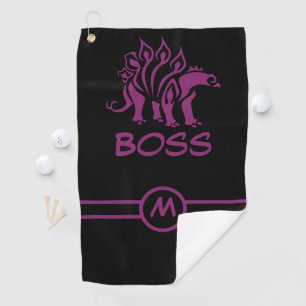 Purple Dino Stegosaurus Spiked  Dinosaur  Golf Towel