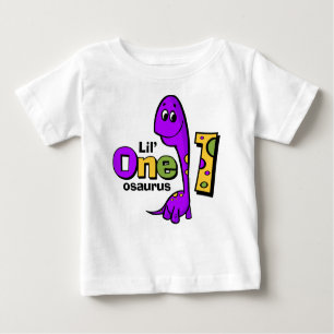 Purple Dinosaur 1st Birthday Baby T-Shirt