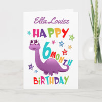Purple Dinosaur 6 Month Birthday