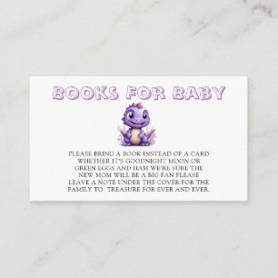 Purple Dinosaur Floral Girl Books For Baby Enclosure Card