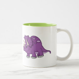 Purple Dinosaur+Personalise Name Two-Tone Coffee Mug