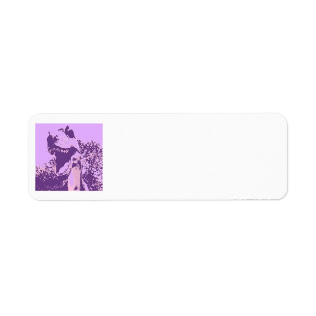 Purple Dinosaur T-Rex Return Address Label (Front)