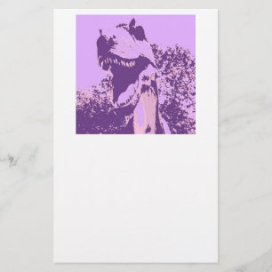 Purple Dinosaur T-Rex Stationery