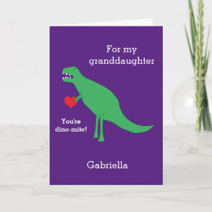 Purple Dinosaur Valentine's Day Card
