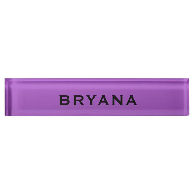 Purple Dipped Modern Bright Personalised Desk Nameplate (Front)