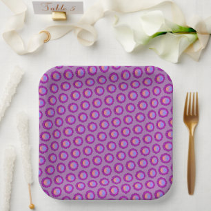 Purple Disc Ribbon by Kenneth Yoncich Paper Plate