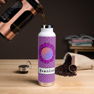 Purple Disc Ribbon by Kenneth Yoncich Water Bottle