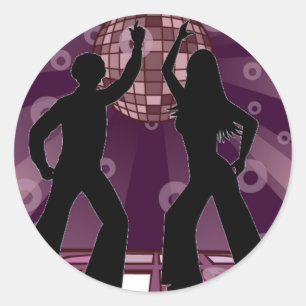 Purple Disco 2 Classic Round Sticker