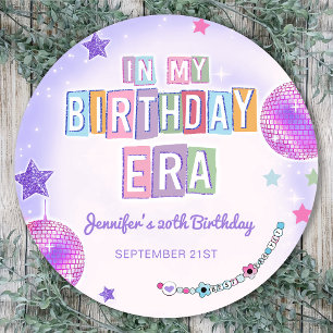Purple Disco Ball In My Birthday Era  Classic Round Sticker